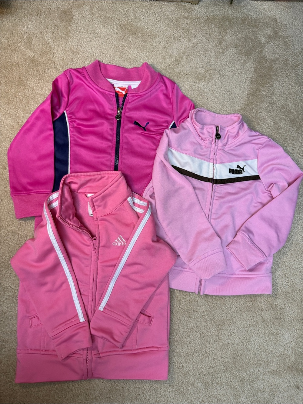 Kids pink track jacket PUMA and Adidas